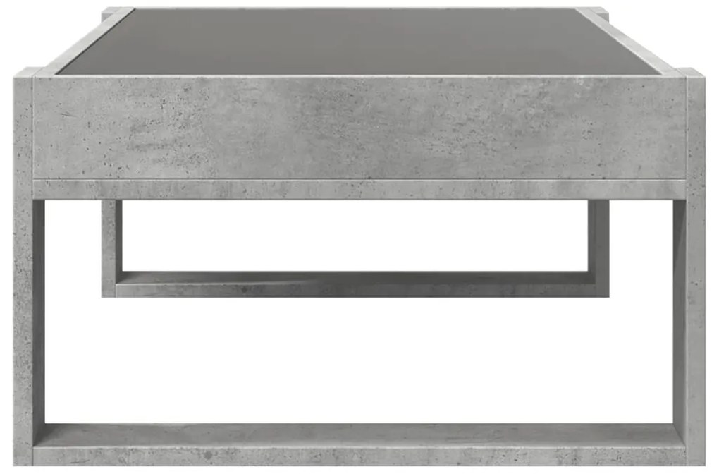 Mesa de centro luzes LED Infinity 90x53x30 cm cinzento cimento