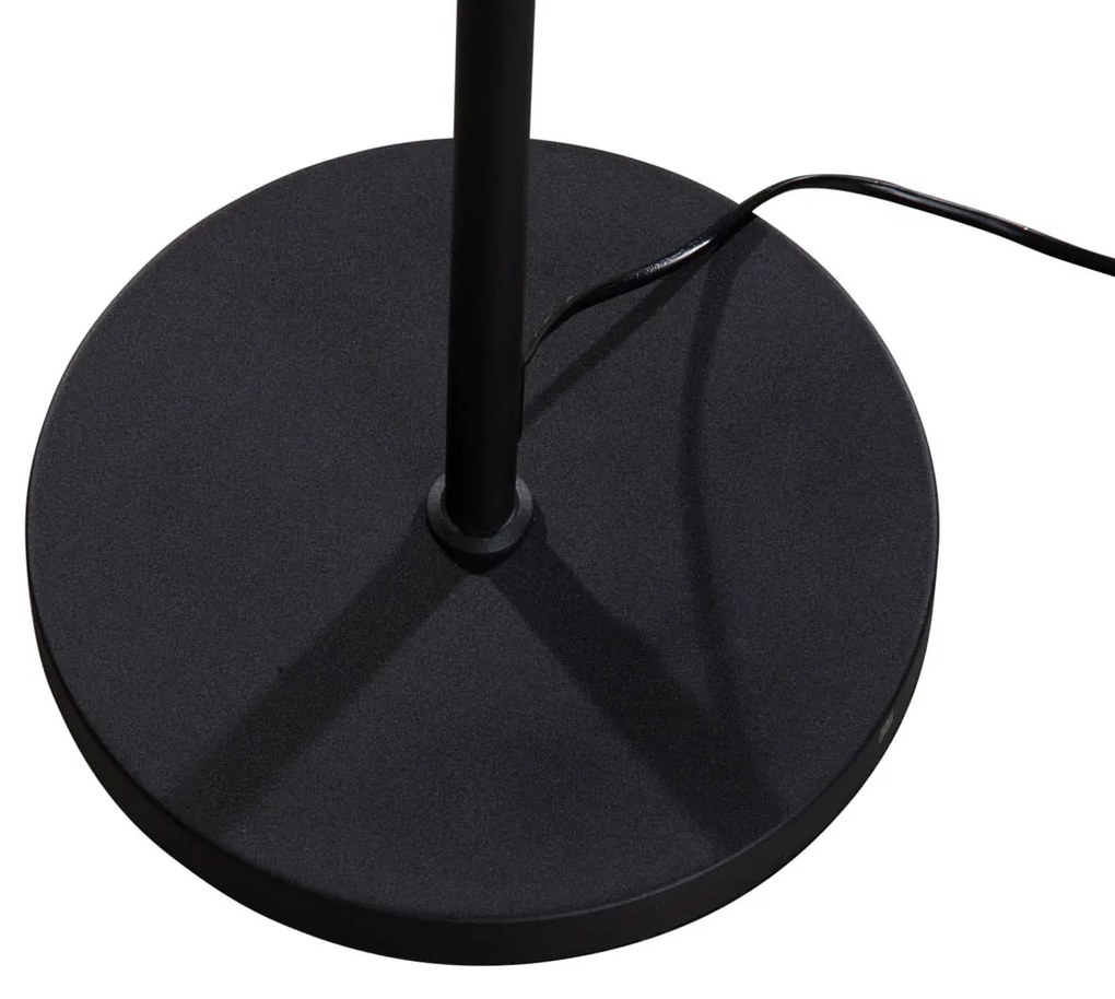 Candeeiro de Pé Preto com Abajur de Veludo Oval 50cm - Parte Moderno,Clássico / Antigo