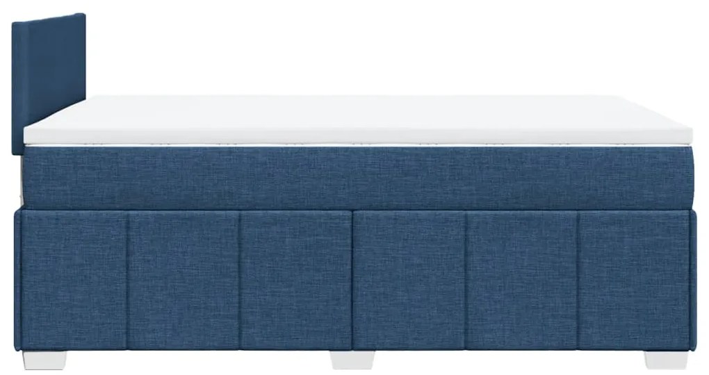 Cama boxspring com colchão 120x190 cm tecido azul