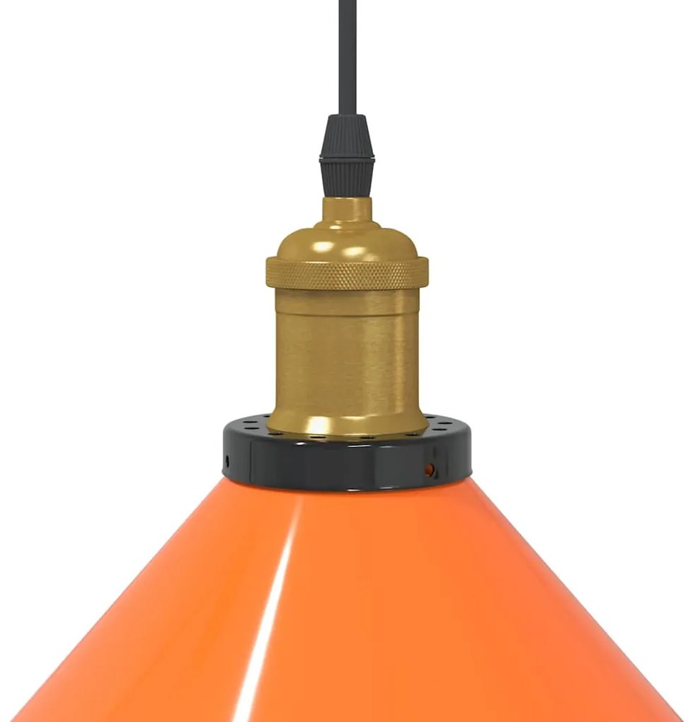 Candeeiro suspenso regulável altura E27 laranja brilhante Ø22cm