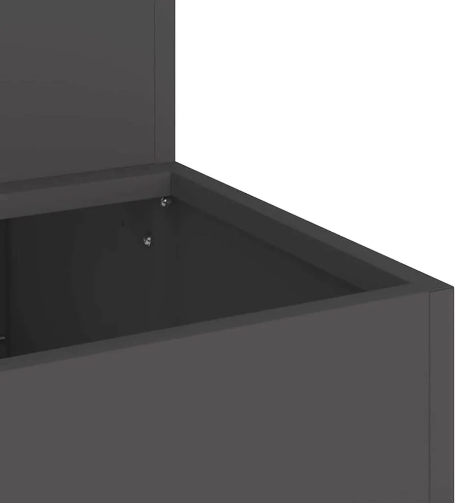 Vaso de Jardim - 2 Camadas Preto em Aço, 100x60x45 cm