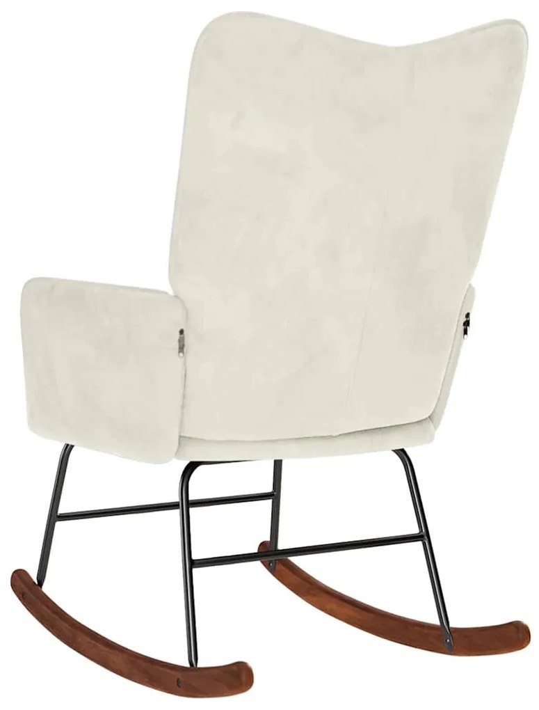 Cadeira de baloiço veludo cor creme