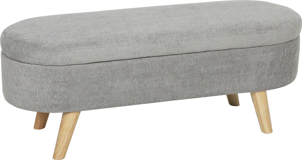 HOMCOM Banco para Pé de Cama Banco de Armazenamento com Pés de Madeira e Assento Acolchoado 110x40x43 cm Cinzento | Aosom Portugal