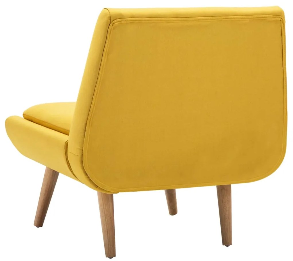 Poltrona em tecido amarelo