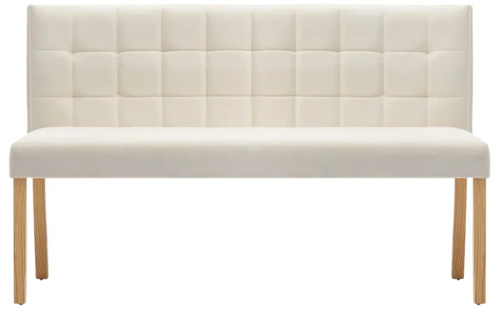 Banco 140 cm veludo cor creme