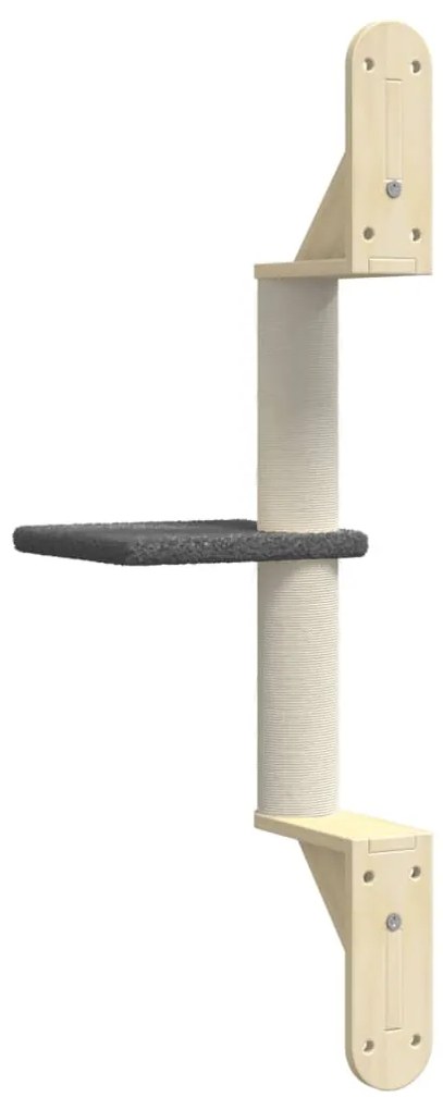 Árvore parede p/ gatos c/ poste arranhador 85,5 cm cinza-escuro