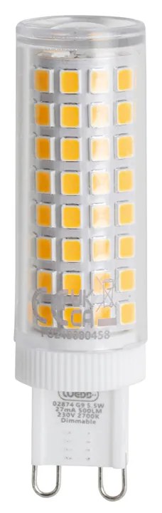 Conjunto de 2 lâmpadas LED G9 reguláveis 5,5W 500 lm 2700K