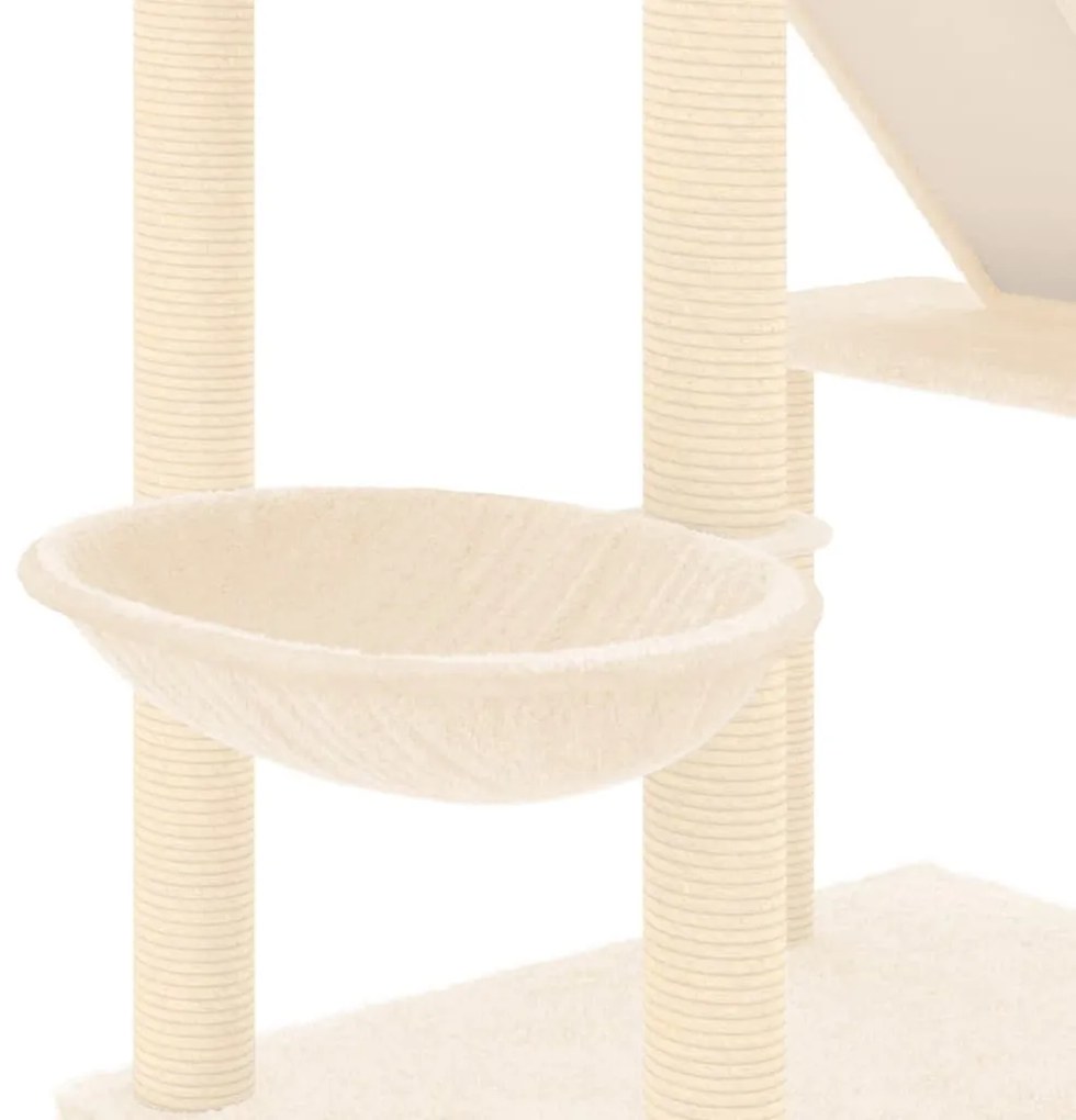 Árvore p/ gatos altura ajustável chão ao teto 277-303 cm creme
