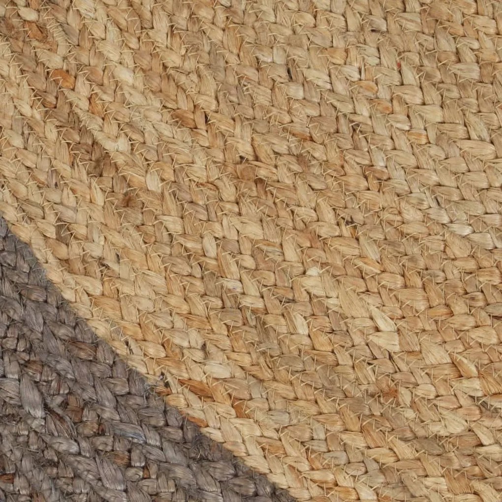 Tapete artesanal em juta com rebordo cinzento 240 cm