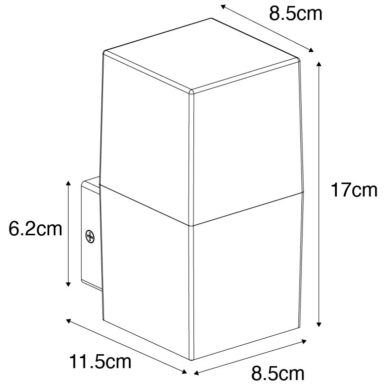 Candeeiro de parede exterior moderno cinzento IP44 - Denmark