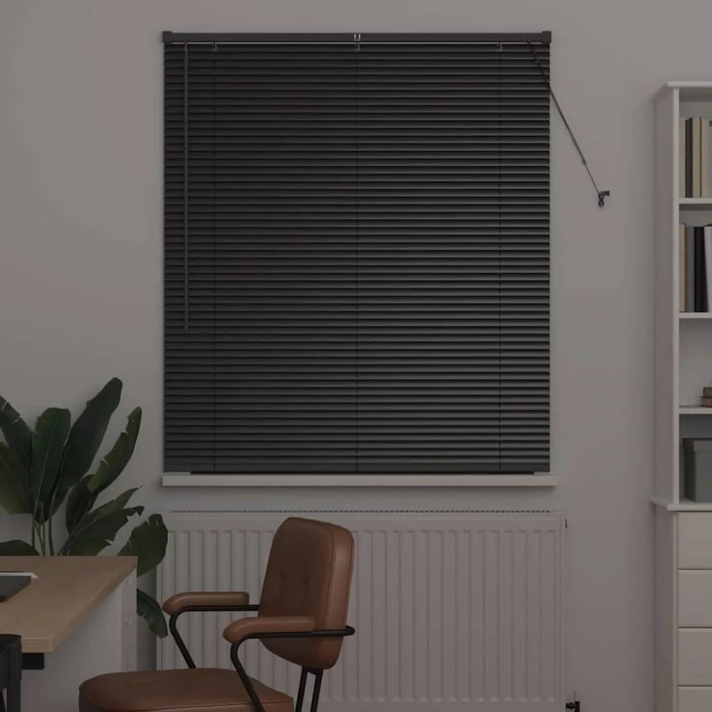 Persiana de Janela com cortinas Outros Manual Preto 80 x 130 cm Alumín