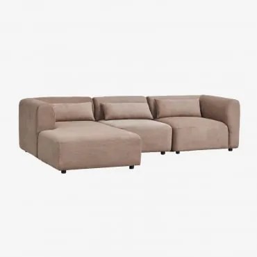 Sofá Modular Chaise Longue Esquerdo De 3 Peças Fogler Bombazina Camelo Castanho - Sklum