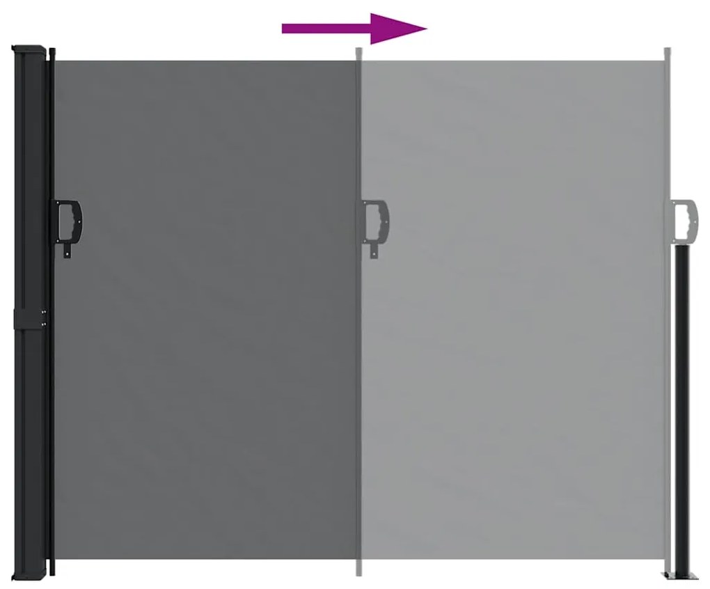 Toldo lateral retrátil 160x300 cm preto