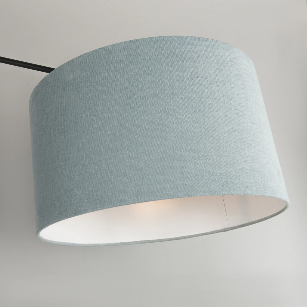 Candeeiro de suspensão preto com cúpula 35 cm azul claro ajustável 2 luzes - Blitz Moderno