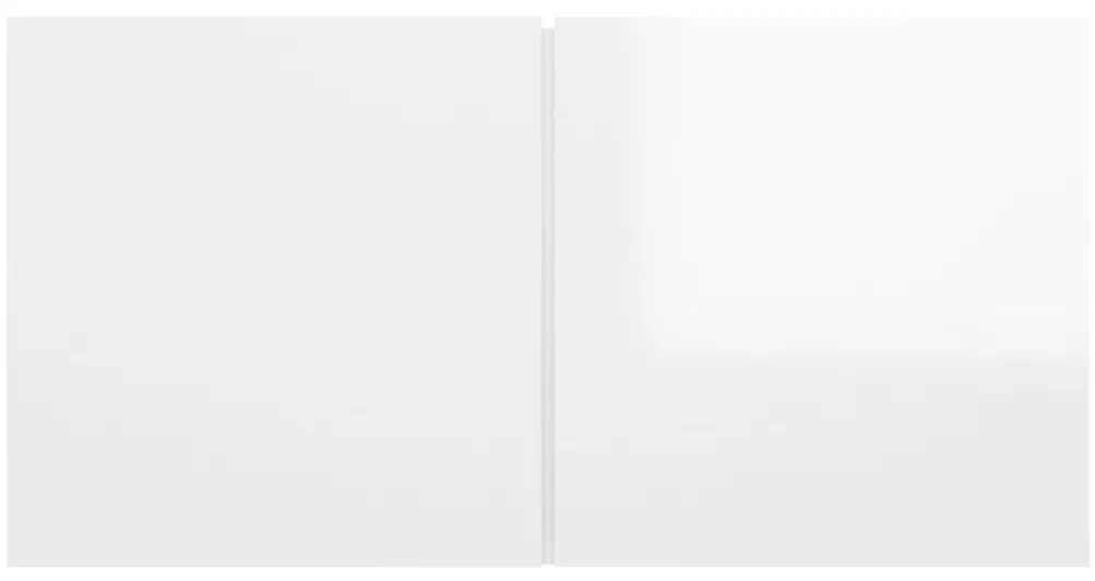 6 pcs conjunto de móveis de TV contraplacado branco brilhante