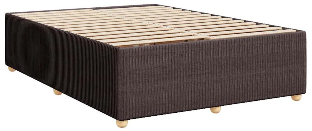 Cama com molas/colchão 160x200 cm tecido castanho-escuro