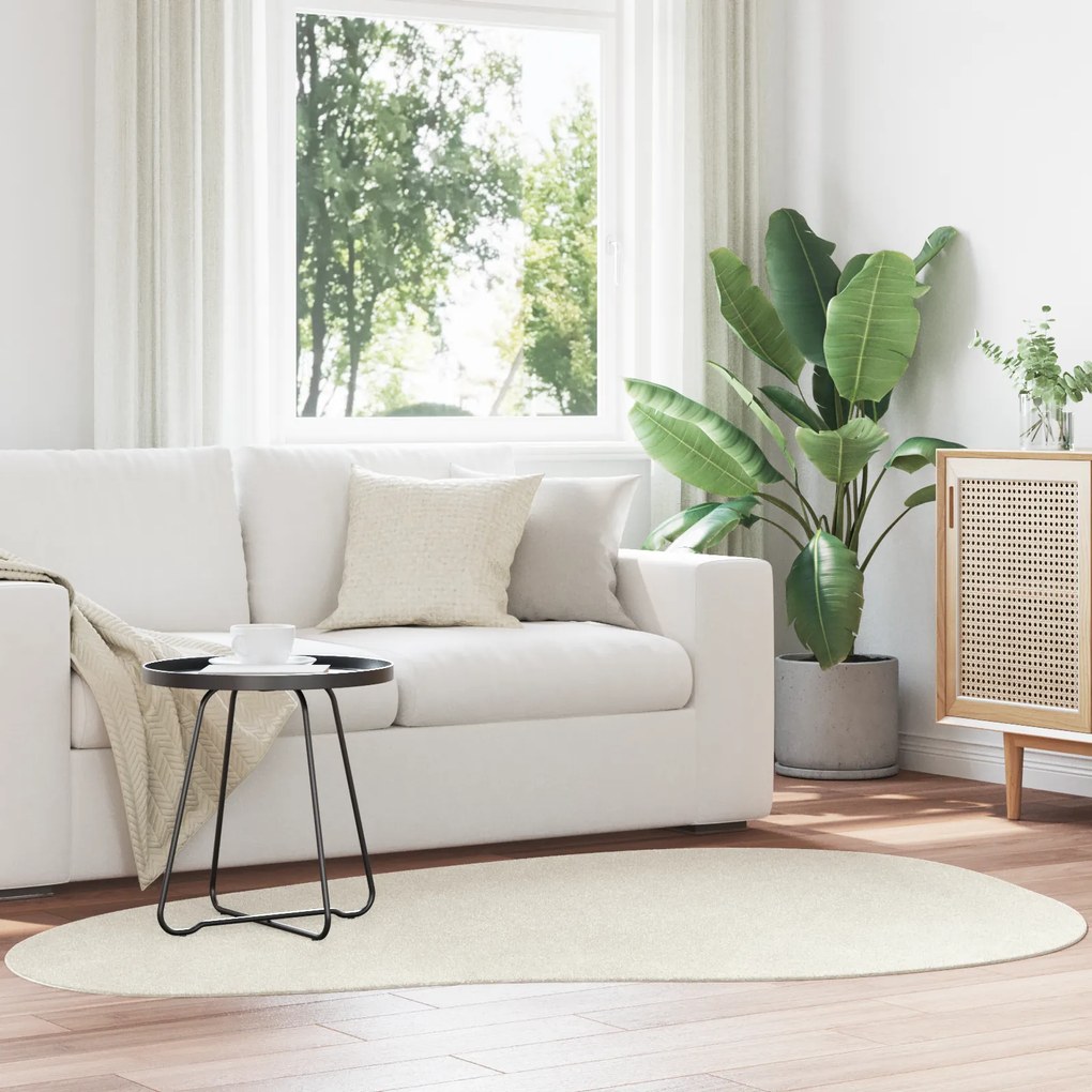 vidaXL Tapete "HUARTE" Suave Lavável Creme Pile Curto 140x200 cm