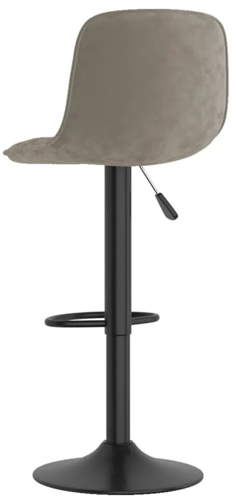 Bancos de bar 2 pcs veludo cinzento-claro