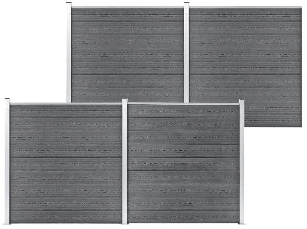 Painel de vedação para jardim 699x186 cm WPC cinzento