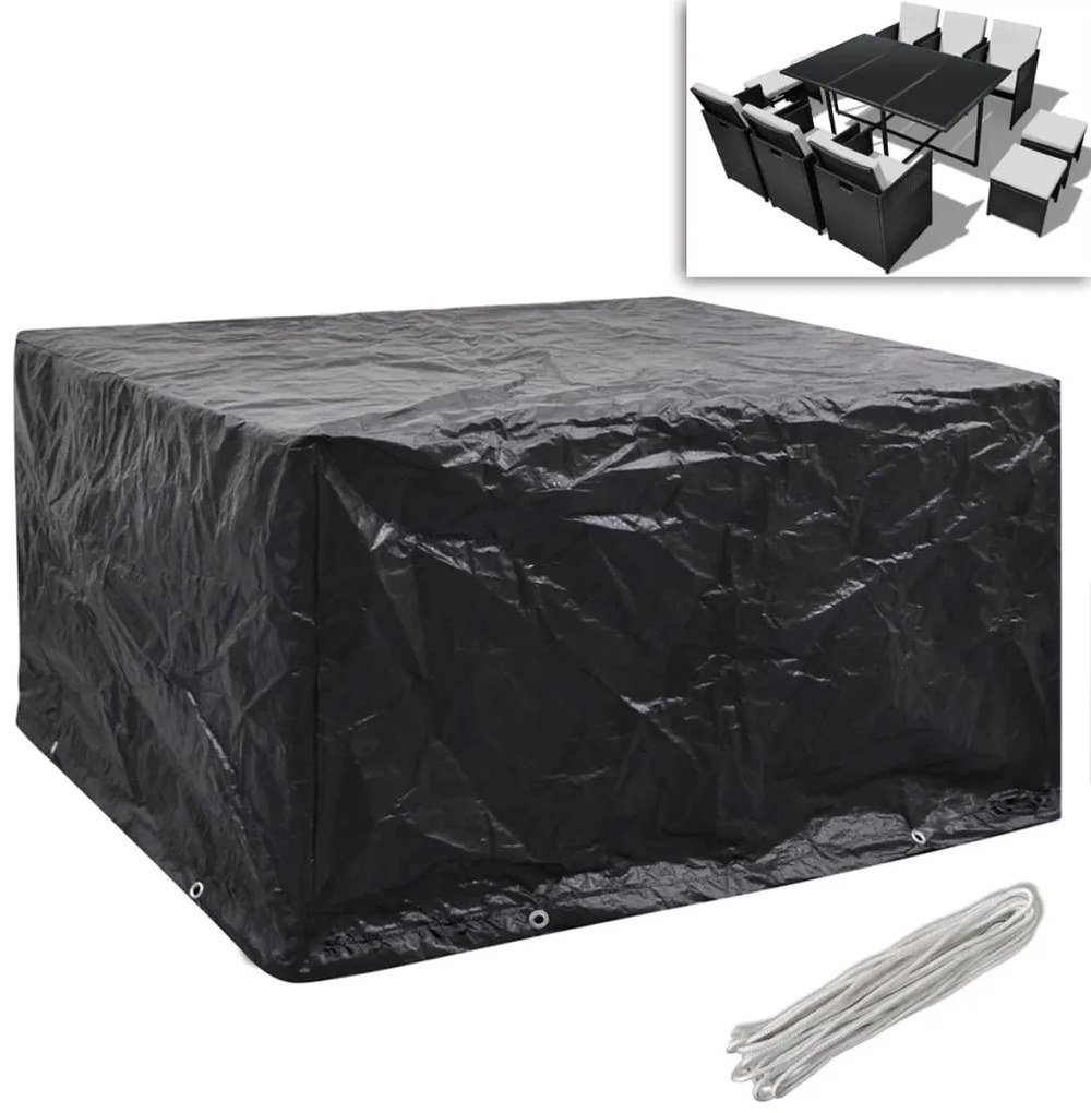 Conjunto capas p/ mobiliário jardim 2 pcs 8 ilhós 172x113 cm