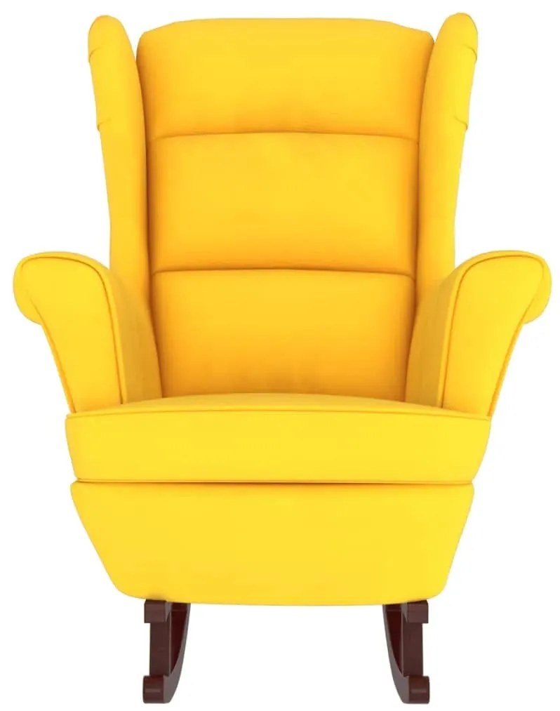 Cadeira de baloiço c/ pernas de metal e banco veludo amarelo