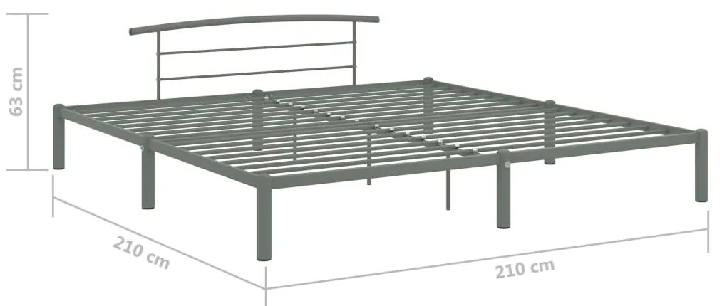 Estrutura de cama 200x200 cm metal cinzento