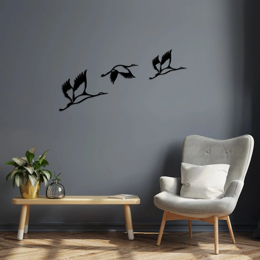 Acessório Decorativo de Parede Storks – Preto – Tamanhos: 12x29 cm, 22