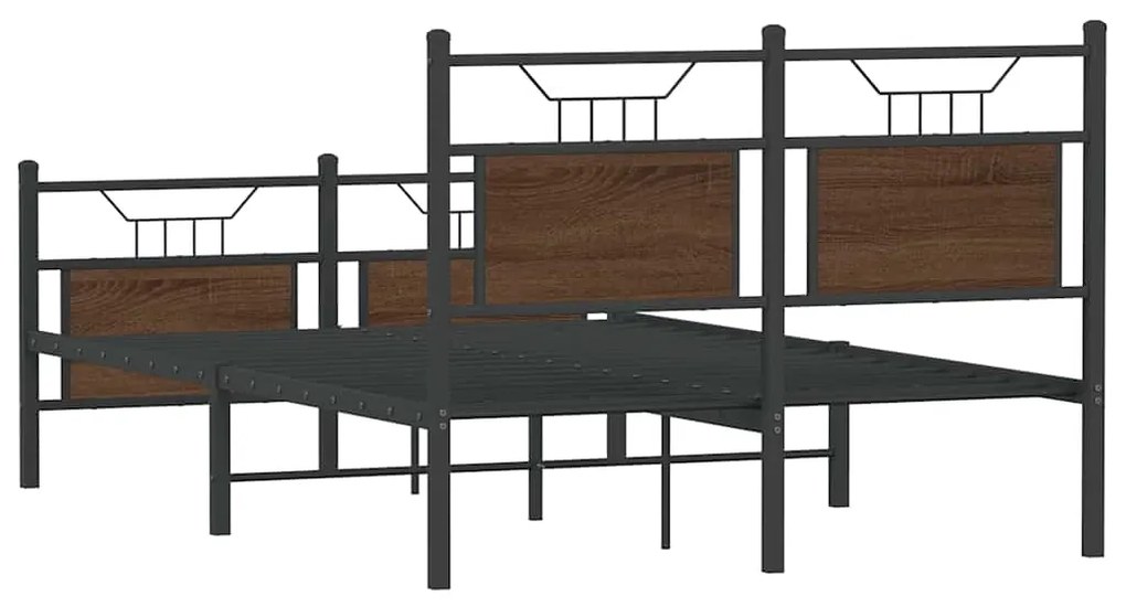 Estrutura cama s/ colchão derivados madeira carvalho castanho