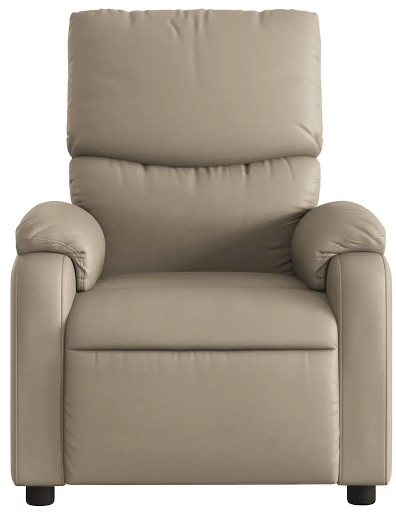 Poltrona massagens reclinável elétrica couro artif. cappuccino