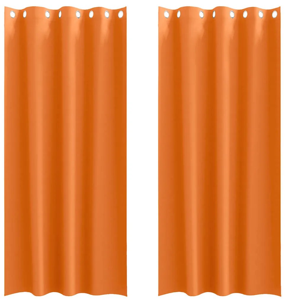 Cortinas 2 pcs Laranja Brilhante 225 x 140 cm Poliéster