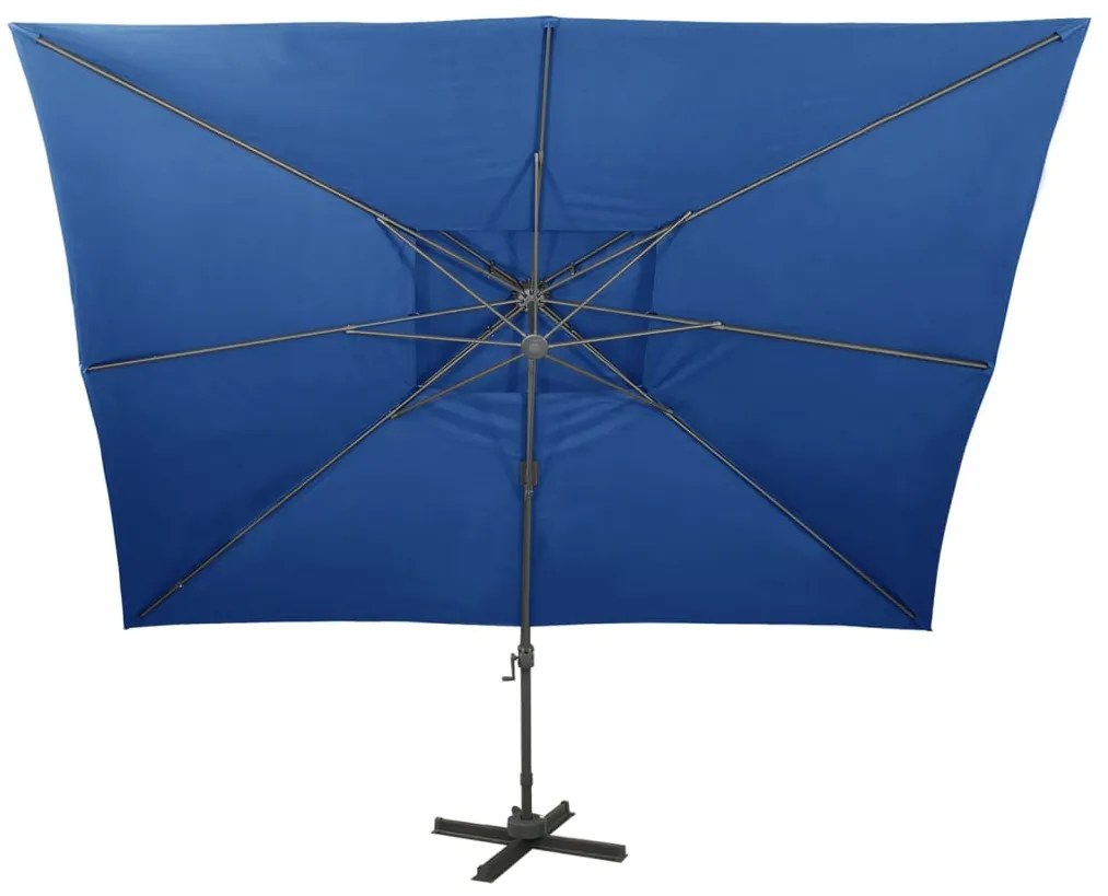 Guarda-sol jardim cantilever toldo duplo 400x300 cm azul-ciano