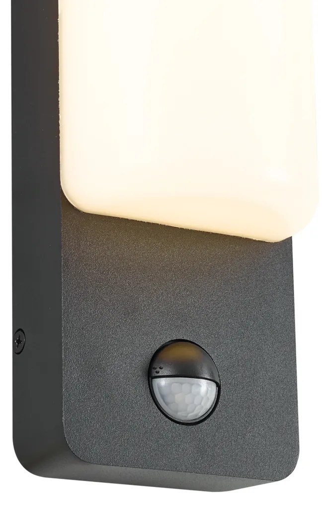 Candeeiro de Parede Exterior Preto com Sensor de Movimento Incl. LED - Shift Moderno