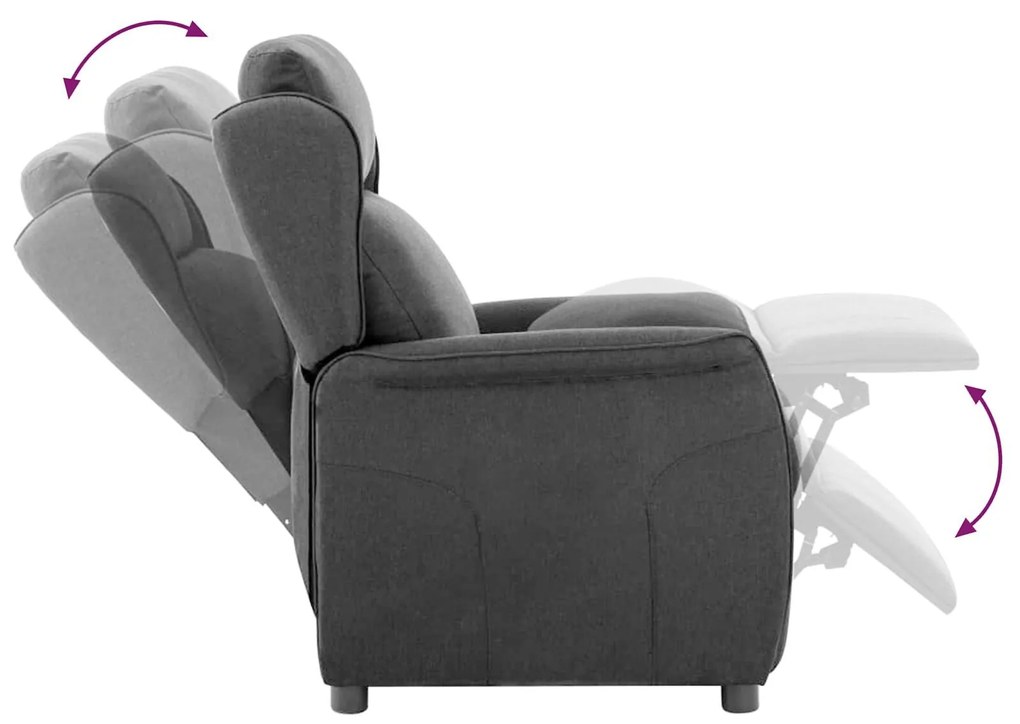Cadeira Recliner Cinza Escuro em Tecido