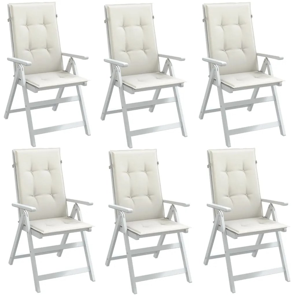 Almofadões para cadeiras altas 6 pcs mesclado tecido creme