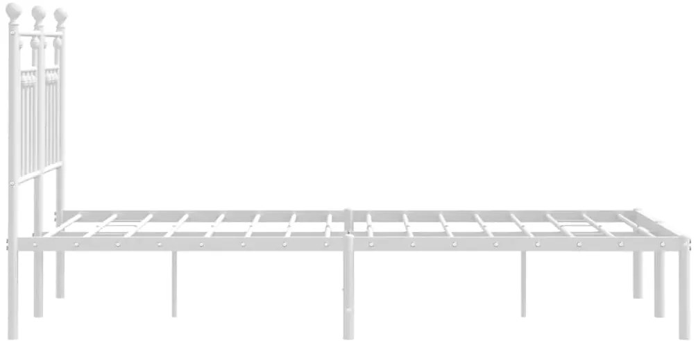 Estrutura de cama com cabeceira 135x190 cm metal branco