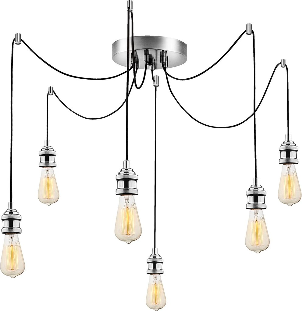 Candeeiro Chandelier Kabluni – Cromado – 126 cm diâmetro, 102 cm altur