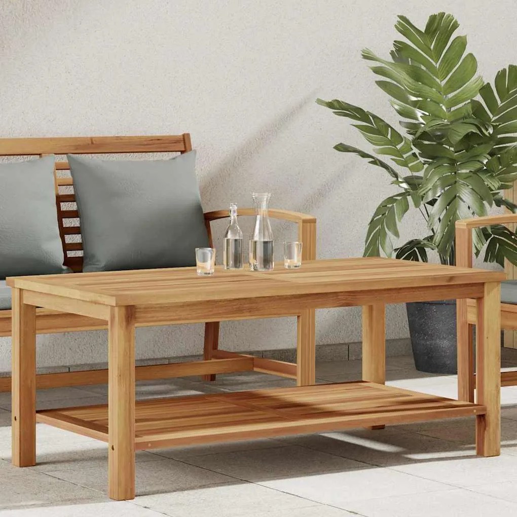 vidaXL Mesa de centro Castanho 110 x 55 x 45 cm Madeira de teca maciça