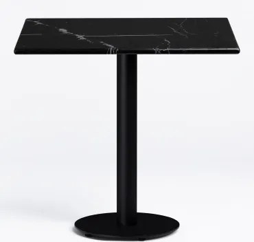 Mesa De Bar Quadrada Em Mármore Rocher Mármore Negro Marquina & ~60 Cm - Sklum