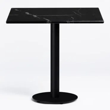 Mesa De Bar Quadrada Em Mármore Rocher Mármore Preto & ~60 Cm - Sklum