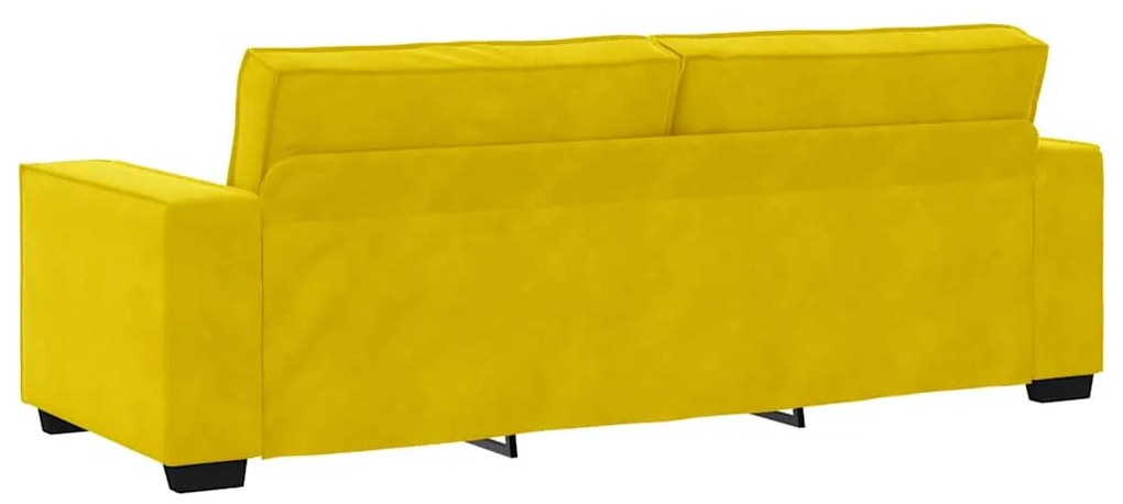Sofá de 3 lugares 180 cm veludo amarelo