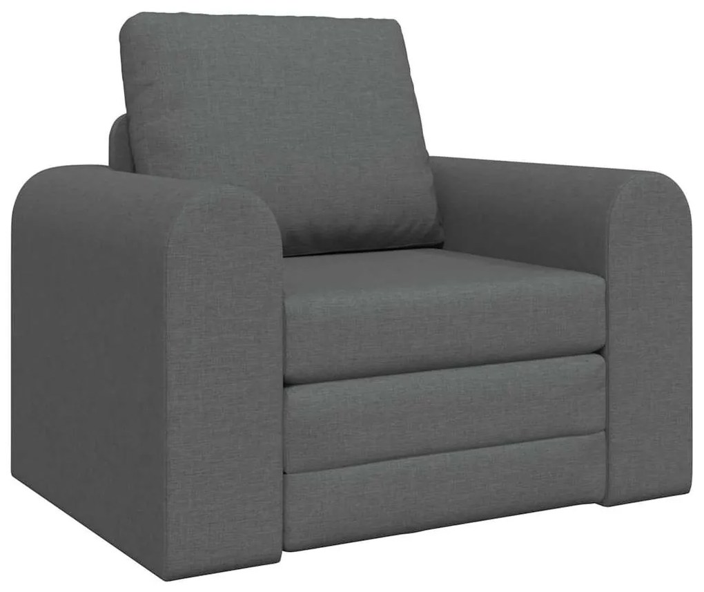 Sofá Cama 2-em-1 Cinza Escuro 98x71x83 cm Tecido