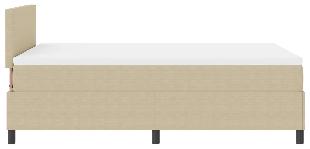 Cama Box com Colchão Verde Claro Cinza 120x200 cm Tecido de Veludo Cot
