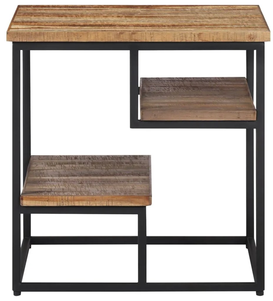 Mesa de apoio 50x50x50 cm madeira de teca recuperada maciça