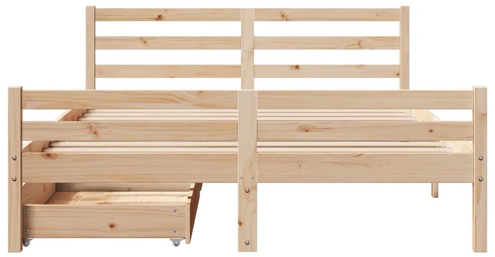 Cama sem colchão 140x190 cm madeira de pinho maciça
