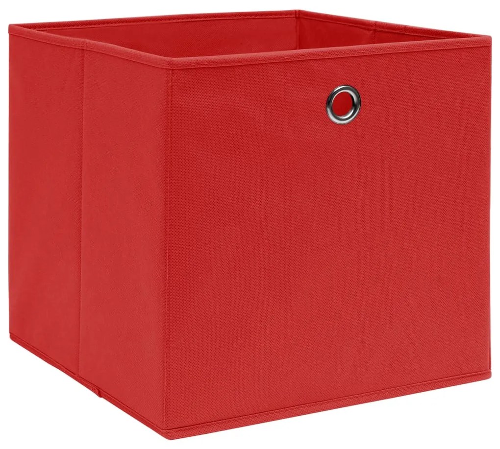 Caixas arrumação 10 pcs 28x28x28 cm tecido-não-tecido vermelho