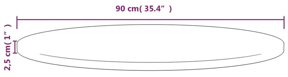 Tampo de mesa pinho maciço Ø90x2,5 cm branco