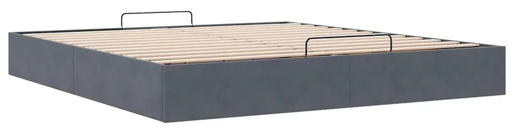 Estrutura de cama otomana sem colchão 200x200cm cinzento escuro