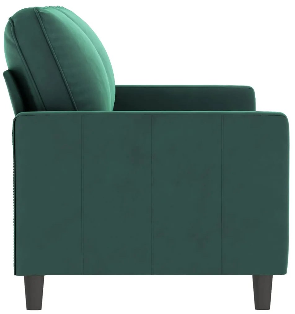 Sofá de 2 lugares 140 cm veludo verde-escuro