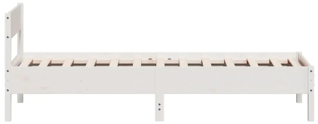 Cama sem colchão 100x200 cm madeira de pinho maciça branco