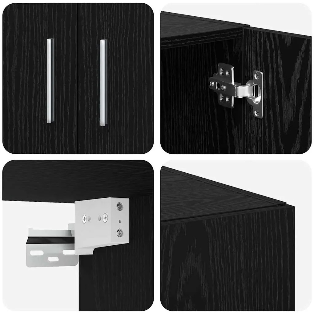 Gabinete de Armazenamento vidaXL Carvalho Preto 70x42.5x225 cm Madeira